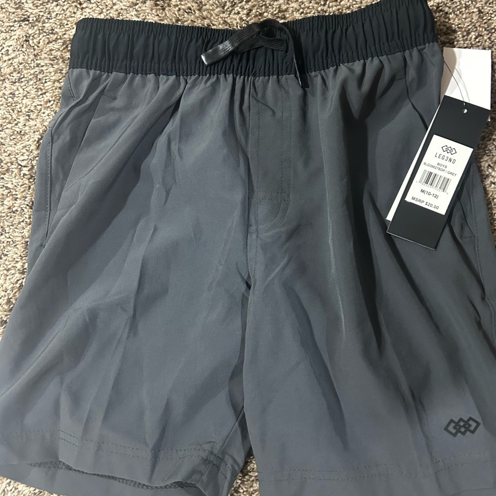 Kids Charcoal Gray Active Shorts